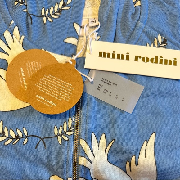NWT Mini Rodini Organic Blue Peace matching sweat-set - Picture 2 of 8